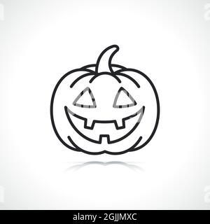 halloween Kürbis dünne Linie Symbol isoliert Design Stock Vektor
