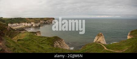 Die Kreidefelsen von Flamborugh Head in East Yorkshire, Großbritannien Stockfoto