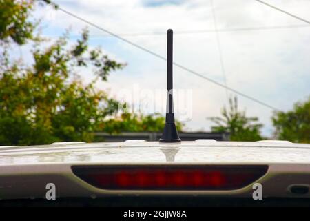 Eine Antenne auf einem Auto. Nahaufnahme Stockfoto