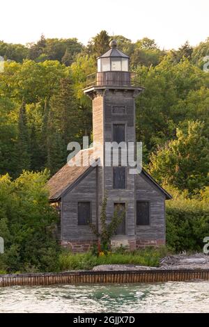 Leuchtturm am East Channel auf Grand Island außerhalb von Munising Michigan Stockfoto