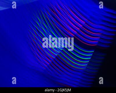Neonblaue abstrakte Linien Hintergrund Stockfoto