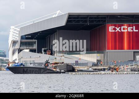 Marell M15 Schiff auf der Defence & Security Equipment International DSEI Rüstungsmesse, Excel, London, Großbritannien. Royal Victoria Dock Stockfoto