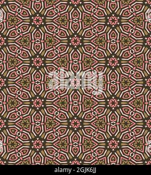 Nahtloses Muster mit geometrischen Motiven in 4 Farben Stockfoto