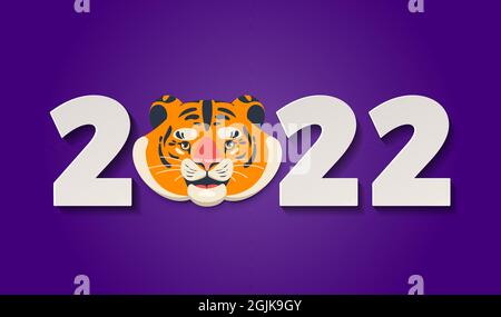 Niedliche Cartoon Tiger Junge Zeichen mit Zahlen Stock Vektor