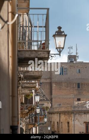 Via Belvedere, Sambuca di Sicilia, Sizilien, Italien Stockfoto