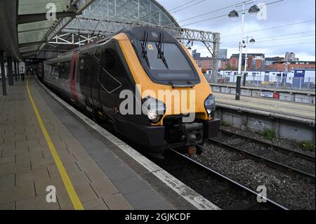 Avanti West Coast Super Voyager an der Station Manchestr Piccadilly. Stockfoto