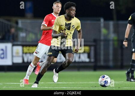 WIJDEWORMER, NIEDERLANDE - 10. SEPTEMBER: Albert Lottin vom Jong FC Utrecht während des niederländischen Keukenkampioendivisie-Spiels zwischen Jong AZ und Jong FC Utrecht am 10. September 2021 im AFAS Trainingscomplex in Wijdewormer, Niederlande (Foto: Patrick Goosen/Orange Picts) Stockfoto