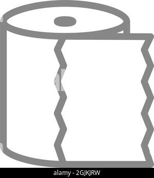 Toilettenpapier, Symbol für Handtuchlinie. Papierrolle, Abreißstreifen, Hygieneprodukte Stock Vektor