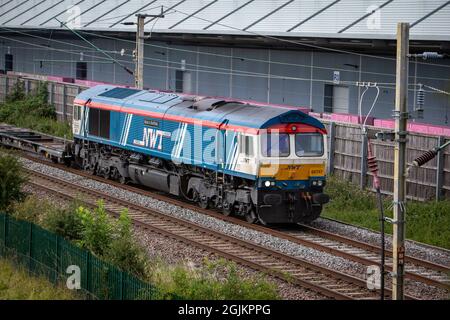 GB Railfreight Class 66 - 66747 'Made in Sheffield' Stockfoto