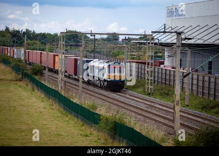 GB Railfreight Class 66 - 66747 'Made in Sheffield' Stockfoto