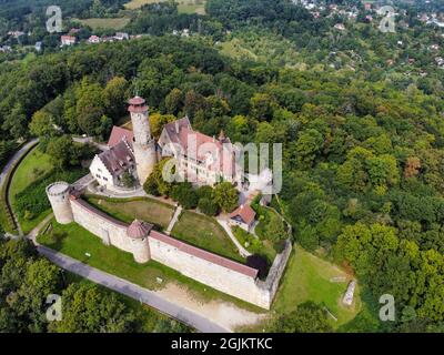 Luftaufnahme der Altenburg in Bamberg Stockfoto