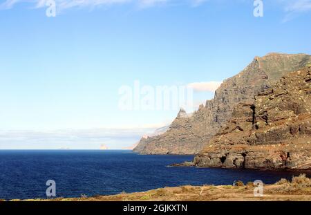 Playa de la Punta del Hidalgo, teneriffa Stockfoto