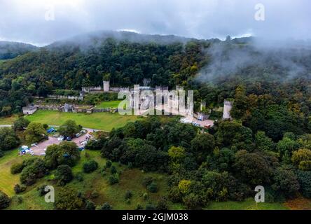 Gwrych Castle in der Nähe von Abergele in Conwy County Borough, Nordwales, das für das Jahr I'm a Celebrity... Hol Mich Hier Raus! Bilddatum: Freitag, 10. September 2021. Stockfoto