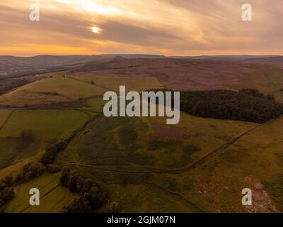 Blick vom Stanage Edge in Richtung Bamford Moor Stockfoto