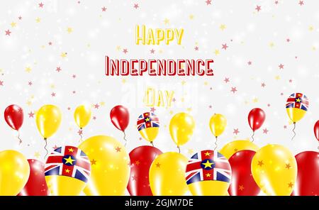 Niue Independence Day Patriotisches Design. Luftballons in Niuean National Farben. Happy Independence Day Vektor-Grußkarte. Stock Vektor