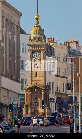 Brighton Uhrenturm an der Kreuzung von Queens Road, North Street und West Street. Brighton East Sussex England Stockfoto