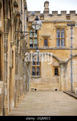 Tom Quad, Christ Church College, University of Oxford, Oxford, Engand, VEREINIGTES KÖNIGREICH Stockfoto