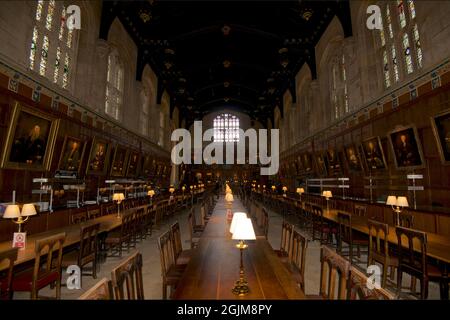 Speisesaal, Christ Church College, University of Oxford, Oxford, England, VEREINIGTES KÖNIGREICH Stockfoto