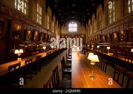 Speisesaal, Christ Church College, University of Oxford, Oxford, England, VEREINIGTES KÖNIGREICH Stockfoto