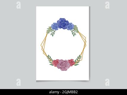 Wunderschönes digitales handbemaltes feminines Aquarell Premium florales Rahmendesign Stock Vektor