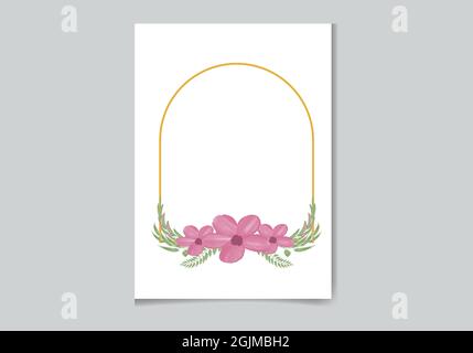 Wunderschönes digitales handbemaltes feminines Aquarell Premium florales Rahmendesign Stock Vektor
