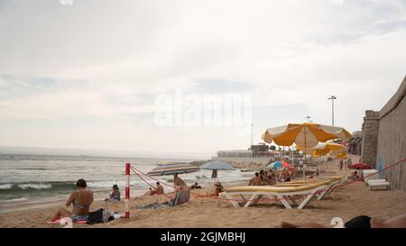 Albufeira Portugal Strand Algarve Region Faro Atlantik Stockfoto