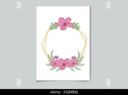 Wunderschönes digitales handbemaltes feminines Aquarell Premium florales Rahmendesign Stock Vektor