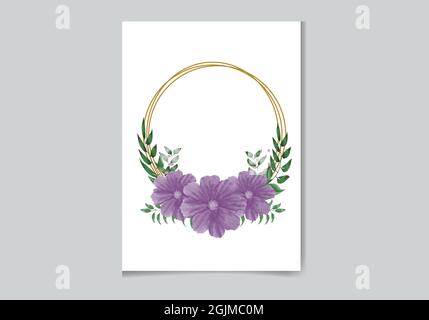 Wunderschönes digitales handbemaltes feminines Aquarell Premium florales Rahmendesign Stock Vektor