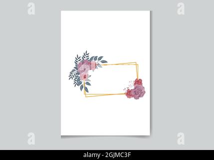 Wunderschönes digitales handbemaltes feminines Aquarell Premium florales Rahmendesign Stock Vektor