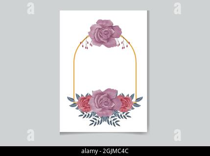 Wunderschönes digitales handbemaltes feminines Aquarell Premium florales Rahmendesign Stock Vektor