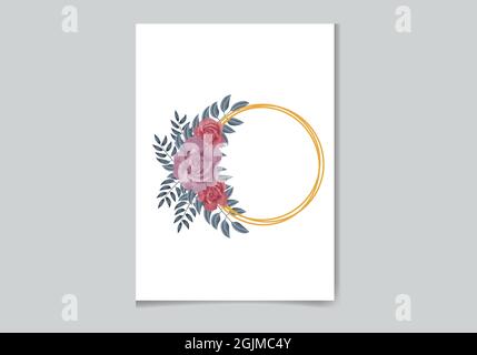 Wunderschönes digitales handbemaltes feminines Aquarell Premium florales Rahmendesign Stock Vektor
