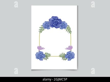 Wunderschönes digitales handbemaltes feminines Aquarell Premium florales Rahmendesign Stock Vektor