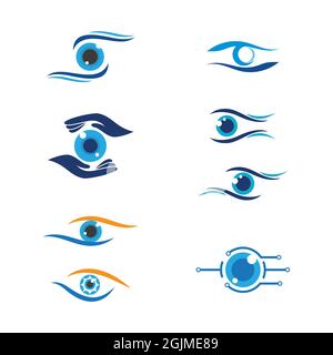 Branding-Identität Corporate Eye Care Vektor-Design Stockfoto