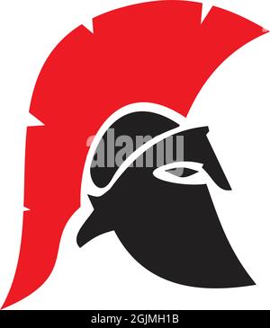Spartan Krieger Helm Logo Design Vektor Illustration Vorlage Stock Vektor
