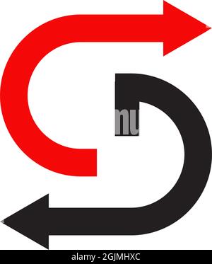 S Buchstabe Pfeil Logo Design Vektor Illustration Vorlage Stock Vektor