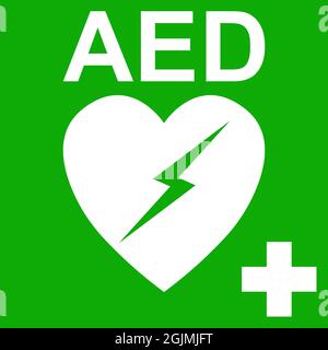 AED Automatic External Defibrillator Symbol Herzgesundheit Stock Vektor