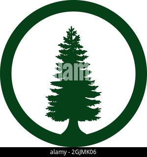 Pine Tree Icon Logo Design inspirierende Vektor-Vorlage Stock Vektor