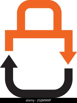 Vektorvorlage für das Logo mit Vorhängeschloss-Symbol-Design Stock Vektor