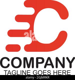 C Motion Letter Logo Design Vektor-Vorlage ilustration Stock Vektor