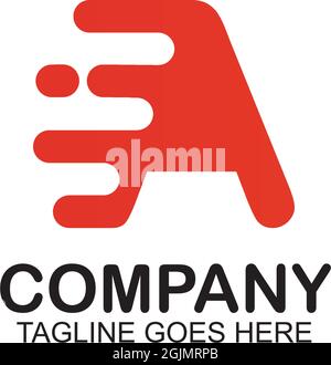 Ein Buchstabe Motion Letter Logo Design Vektor-Vorlage ilustration Stock Vektor
