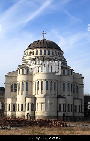 Fassade der Kathedrale von Poti. Es ist eine georgisch-orthodoxe Kirche in der Innenstadt von Poti, Georgien. Es wurde 1907 erbaut Stockfoto