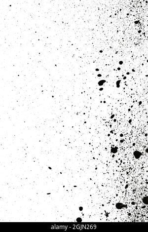 Tintenspritzer-Muster, Schwarzer Aquarell-Splatter-Hintergrund. Stockfoto