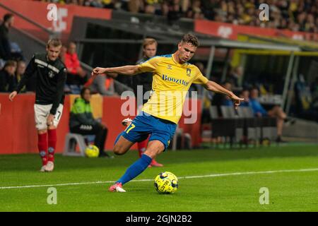 Brondby, Dänemark. September 2021. Andreas Bruus (17) von Broendby, WENN er während des 3F-Superliga-Spiels zwischen Broendby IF und Silkeborg IF im Brondby-Stadion gesehen wurde. (Foto: Gonzales Photo/Alamy Live News Stockfoto