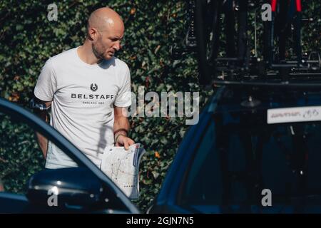 6. September 2021; Sherford nach Exeter, Devon, England: Die AJ Bell Tour of Britain, Etappe 2 Sherford nach Exeter. Steve Cummings. Stockfoto