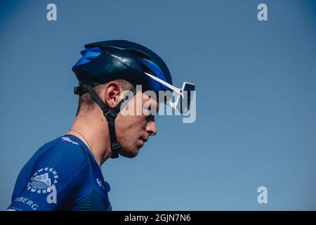 6. September 2021; Sherford nach Exeter, Devon, England: Die AJ Bell Tour of Britain, Etappe 2 Sherford nach Exeter. Rory Townsend. Stockfoto