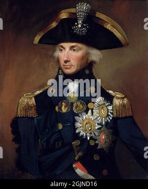 Ein Porträt von Lord Nelson. Gemälde von Lemual Francis Abbott Stockfoto