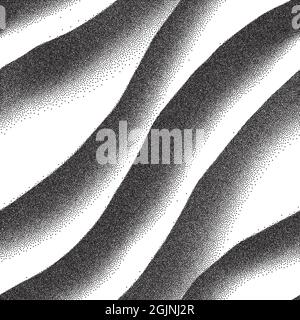 Nahtloses Muster mit Stipple-Welle auf weißem Hintergrund. Hintergrund des Gradientenvektors im Punktverlauf. Grunge-Struktur Körnungsmuster. Stock Vektor