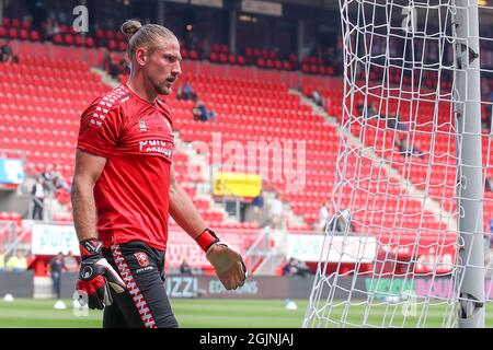 Enschede, Niederlande. September 2021. ENSCHEDE, NIEDERLANDE - 11. SEPTEMBER: Lars Unnerstall des FC Twente während des niederländischen Eredivisie-Spiels zwischen dem FC Twente und dem FC Utrecht am 11. September 2021 in Enschede, Niederlande (Foto von Marcel ter Bals/Orange Picics) Credit: Orange Pics BV/Alamy Live News Stockfoto