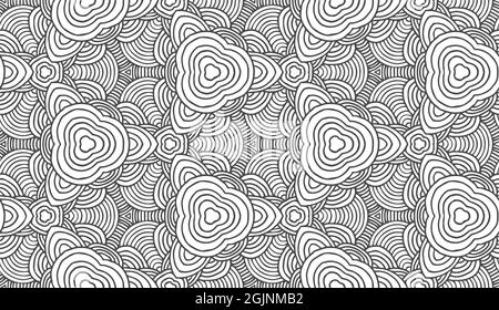 Abstraktes, nahtloses Vektor-Muster im Retro-Stil auf weißem Hintergrund. Vektor-Streifenmuster dekoratives Druckkonzept. Florale nahtlose abstrakte Kunst Hintergrund Stock Vektor