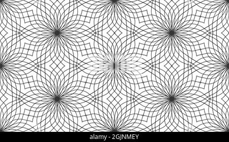 Abstraktes, nahtloses Vektor-Muster im Retro-Stil auf weißem Hintergrund. Vektor-Streifenmuster dekoratives Druckkonzept. Florale nahtlose abstrakte Kunst Hintergrund Stock Vektor